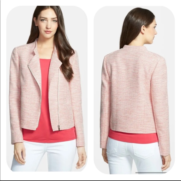 Classiques Entier Red Honey Tweed Moto Jacket - Picture 1 of 8